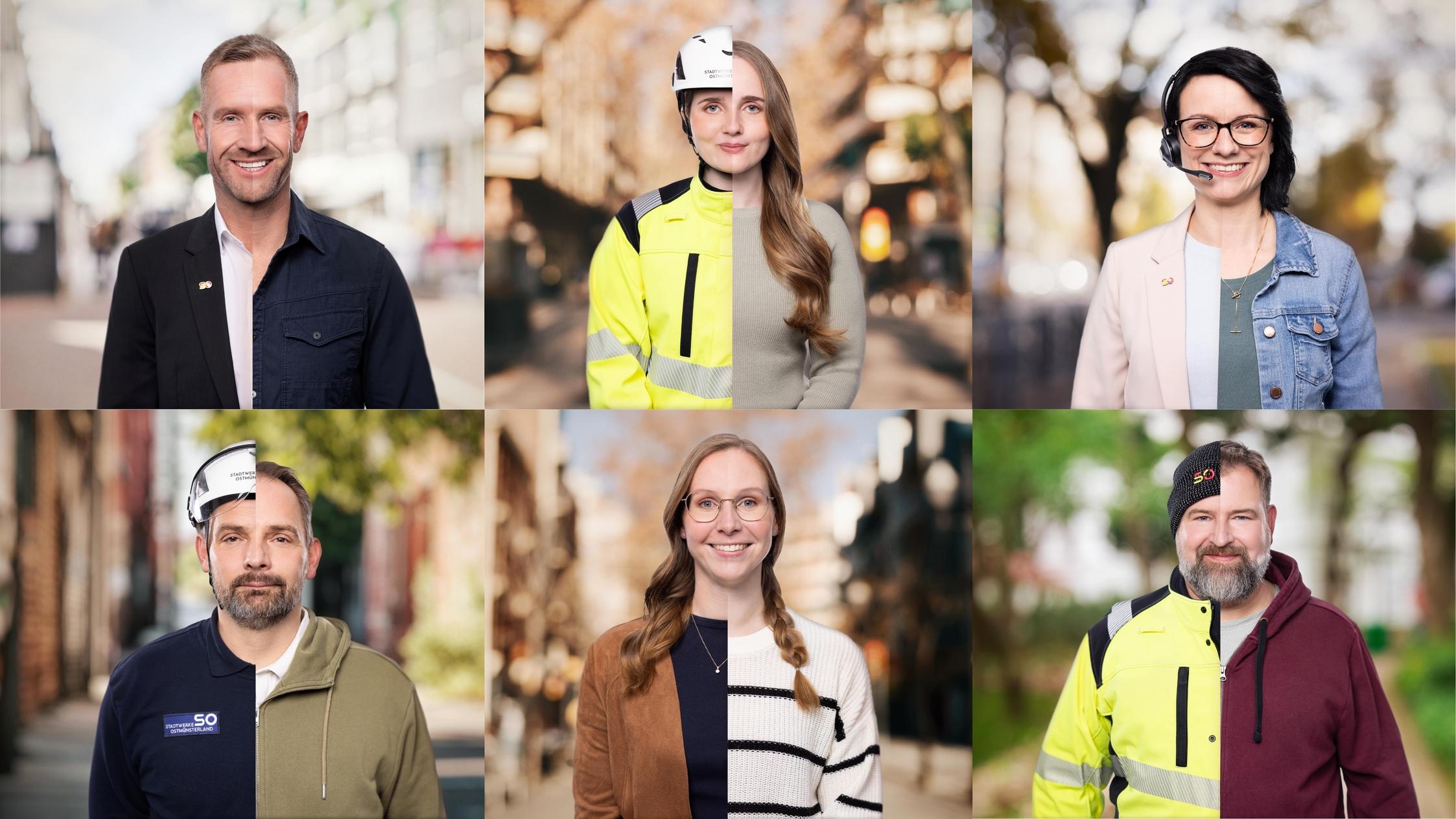 Übernahme des Stromnetzes in Drensteinfurt und Sendenhorst Mitarbeitende der Stadtwerke Ostmünsterland lächeln freundlich
