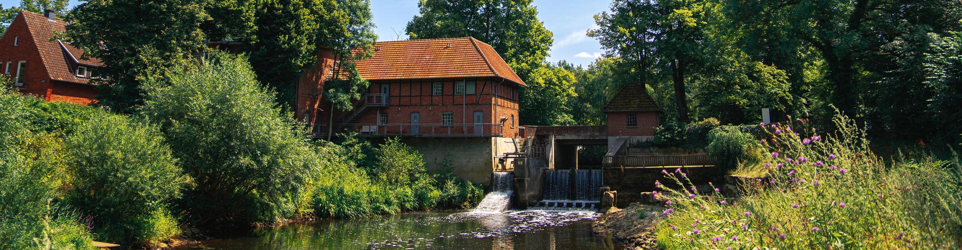 Stauwehr in der Ems in Telgte Stauwehr in der Ems in Telgte